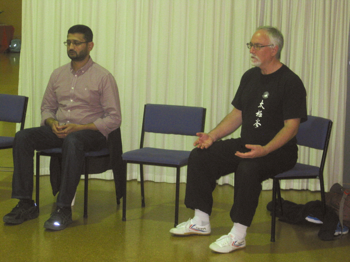 meditation sitting on a chair